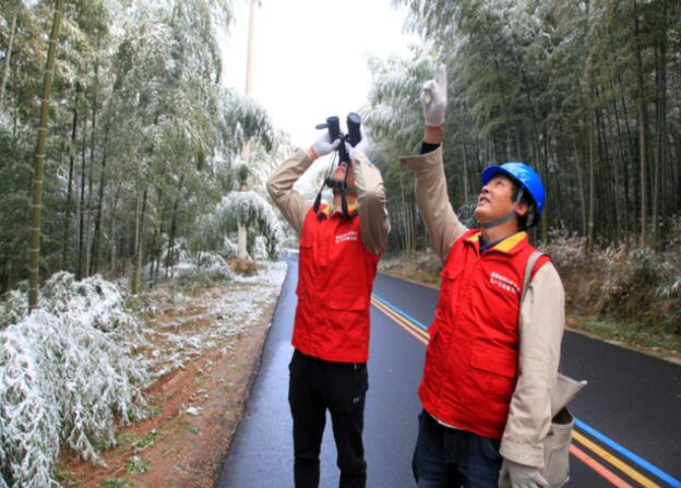 国网溧阳供电积极应对2020年冬天的第一场雪