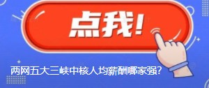 国网南网华能大唐国家能源三峡中核人均薪酬哪家强？